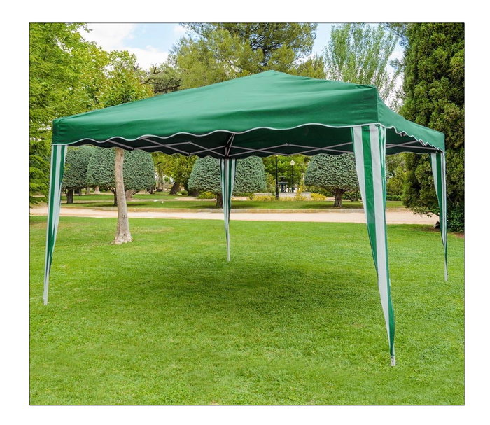 Pérgola plegable 3,0x3,0x2,5 m Verde/Blanca DP002