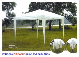 Pérgola plegable 3,0x3,0x2,5 m Verde/Blanca DP002