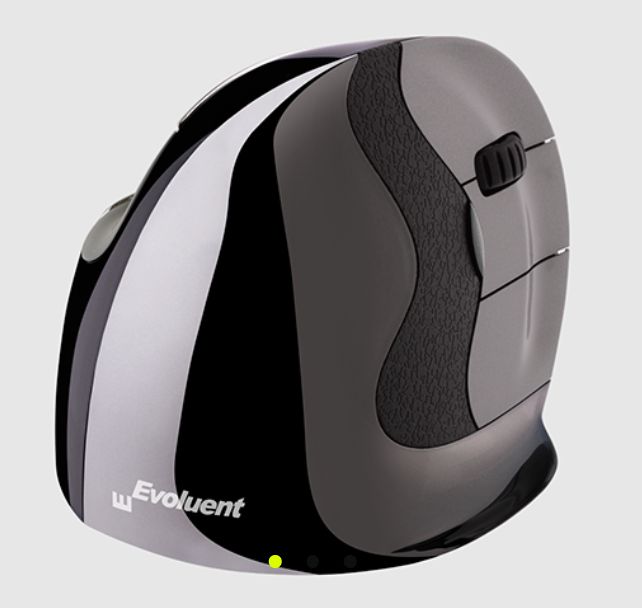 Evoluent VMDSW Ratón Vertical Inalámbrico RF Láser para Mano Derecha Negro Gris