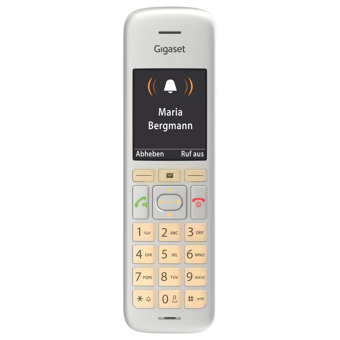 Gigaset CE575HX Teléfono DECT Inalámbrico con Contestador Automático, Altavoz, Pantalla TFT 2.2", Identificador de Llamadas, Lista 200 Contactos, Plata/Negro