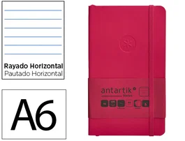 Antartik Cuaderno A6 Tapa Blanda Rayas Burdeos 100 Hojas 80gr FSC