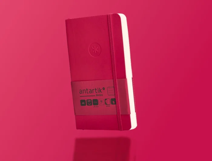 Antartik Cuaderno A6 Tapa Blanda Rayas Burdeos 100 Hojas 80gr FSC