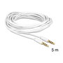 DeLOCK Cable de Audio 3,5 mm a 3,5 mm, 5 m, Blanco