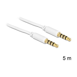 DeLOCK Cable de Audio 3,5 mm a 3,5 mm, 5 m, Blanco