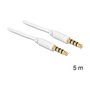 DeLOCK Cable de Audio 3,5 mm a 3,5 mm, 5 m, Blanco
