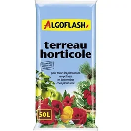 Algoflash - Tierra Hortícola Bolsa 50 Litros, Sustrato para Horticultura y Frutales