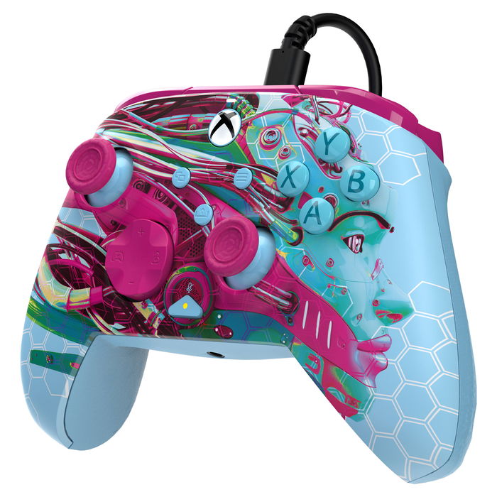 PDP Controller Dreams Glow Cable PC Xbox One, Xbox Series S, Xbox Series X, Gamepad con Vibración, 2.43m