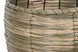 DKD Home Decor Macetero Tropical Marron Fibra 38 x 31 x 38 cm Set de 3 (4 Unidades)