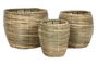 DKD Home Decor Macetero Tropical Marron Fibra 38 x 31 x 38 cm Set de 3 (4 Unidades)