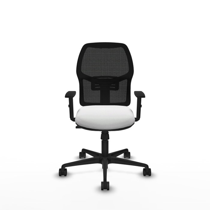PIQUERAS Y CRESPO Silla de oficina Alfera con mecanismo Sincro, Blanco y Negro