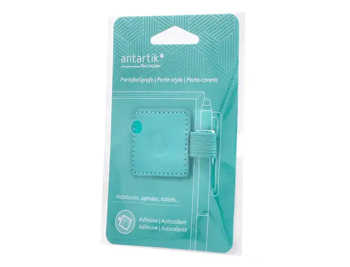 Antartik Portabolígrafos Autoadhesivo Turquesa PU Elástico para Cuaderno hasta 15mm 40x40mm Antartik Portabolígrafos Autoadhesivo Turquesa PU Elástico para Cuaderno hasta 15mm 40x40mm