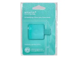 Antartik Portabolígrafos Autoadhesivo Turquesa PU Elástico para Cuaderno hasta 15mm 40x40mm