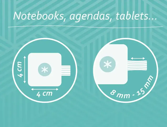 Antartik Portabolígrafos Autoadhesivo Turquesa PU Elástico para Cuaderno hasta 15mm 40x40mm Antartik Portabolígrafos Autoadhesivo Turquesa PU Elástico para Cuaderno hasta 15mm 40x40mm