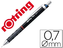 Rotring Portaminas Tikky 0.7mm Negro con Empuñadura de Goma para Comodidad y Precisión
