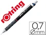 Rotring Portaminas Tikky 0.7mm Negro con Empuñadura de Goma para Comodidad y Precisión