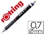 Rotring Portaminas Tikky 0.7mm Negro con Empuñadura de Goma para Comodidad y Precisión