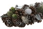 DKD Home Decor Portavela Navidad Alpina Verde Natural Piña Cristal 15 x 9 x 38 cm (6 Unidades)