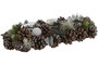 DKD Home Decor Portavela Navidad Alpina Verde Natural Piña Cristal 15 x 9 x 38 cm (6 Unidades)