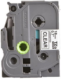 Cinta De Rotular Brother Laminada 8M 18Mm Negro Sobre Transparente