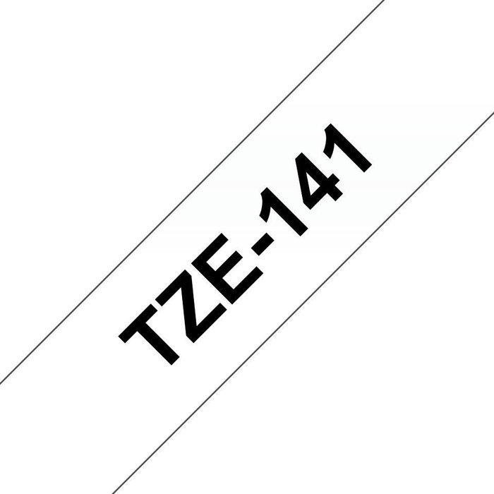 Brother TZe-141 Cinta Laminada 18mm x 8m Negro sobre Transparente