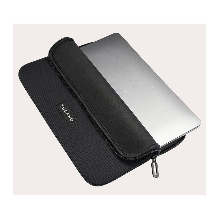 Tucano Colore Sleeve, Maletín Toploader para MacBook Air y Pro de 13 Pulgadas, 34.5 cm (13.6"), PET, Negro