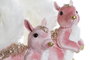 DKD Home Decor Set de 2 Figuras de Ardilla en Rosa y Blanco