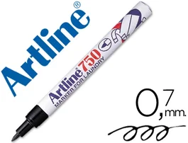 Artline EK-750 Rotulador Permanente Lavable para Textil Negro Punta Redonda 0.7 mm