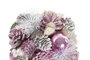 DKD Home Decor Bola de Decoración Piñas Rosa Palo 14x14x14 cm