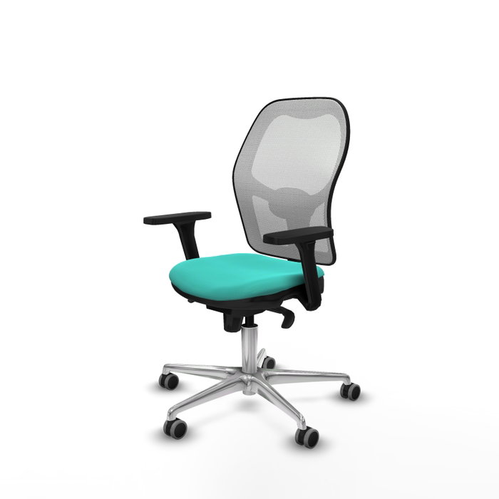PIQUERAS Y CRESPO Silla de oficina Jorquera con mecanismo Sincro, Turquesa y Blanco