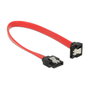DeLOCK Cable SATA 6 Gb/s, 20 cm, Conector Derecho y Abajo, Macho/Macho, Negro y Rojo, Referencia 83977