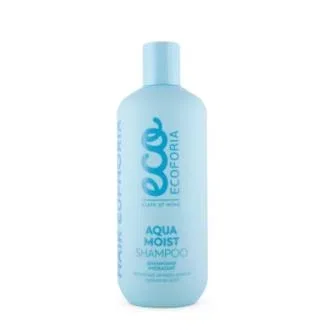 ECOFORIA Champu Aqua Moist 400Ml Eco Champu Hidratante para Cabello Seco y Dañado con Acido Hialuronico y Centella Asiatica