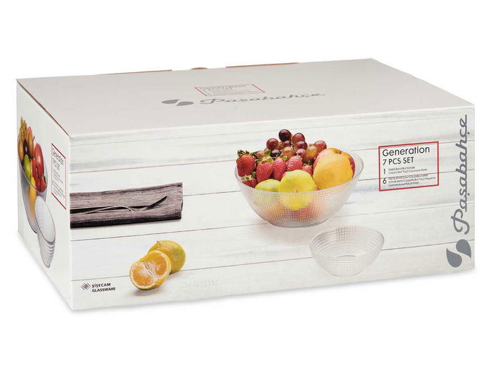 Pasabahce Juego 7 Bol Generation Vidrio Transparente 27x16.5x40.5 cm (Set de 4)