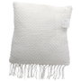Home Deco Factory Cojín Blanco 40x40 cm con Flecos