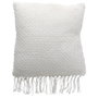 Home Deco Factory Cojín Blanco 40x40 cm con Flecos