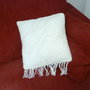 Home Deco Factory Cojín Blanco 40x40 cm con Flecos