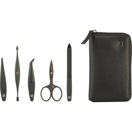 Zwilling Set de manicura de 5 piezas con estuche de cuero negro