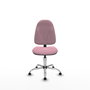 Silla de oficina Algarra con mecanismo Contacto permanente básico tapizada con Tela color Rosa. Equipada con Base cromada, Sin brazosy Topes