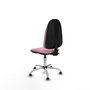 Silla de oficina Algarra con mecanismo Contacto permanente básico tapizada con Tela color Rosa. Equipada con Base cromada, Sin brazosy Topes