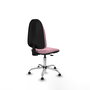 Silla de oficina Algarra con mecanismo Contacto permanente básico tapizada con Tela color Rosa. Equipada con Base cromada, Sin brazosy Topes