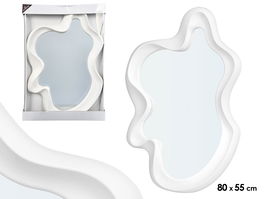 Giftdecor Espejo Plástico Forma Blanco 80.5 cm Alto x 56 cm Ancho x 4.8 cm Profundidad (Set de 4)