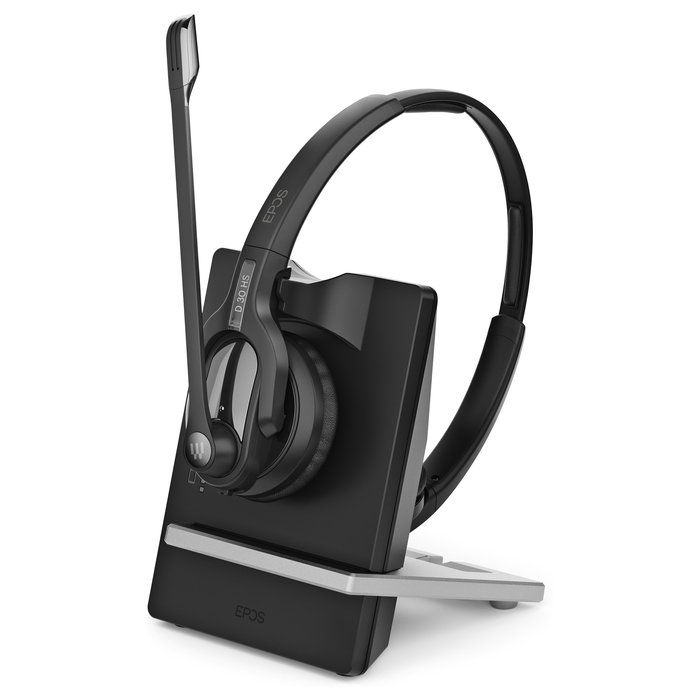 EPOS Auriculares Diadema Inalámbricos para Oficina Impact D 30 USB ML, Negro, Supraaural, Microfono con Cancelación de Ruido y Carga Rápida
