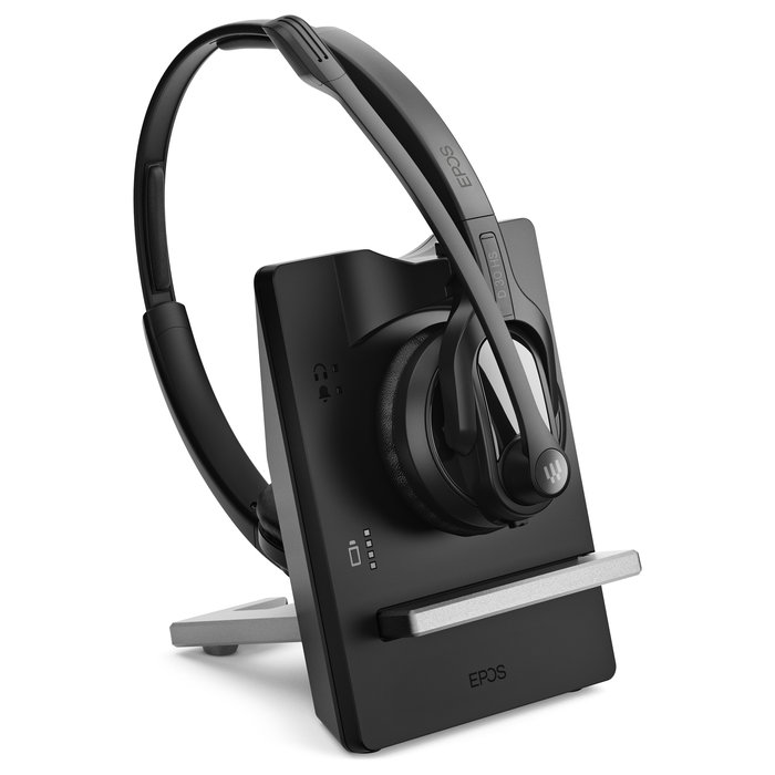 EPOS Auriculares Diadema Inalámbricos para Oficina Impact D 30 USB ML, Negro, Supraaural, Microfono con Cancelación de Ruido y Carga Rápida