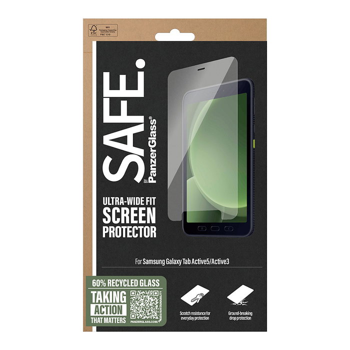PanzerGlass SAFE. Screen Protector para Samsung Galaxy Tab Active5/Active3 Ultra-Wide Fit PanzerGlass SAFE. Screen Protector para Samsung Galaxy Tab Active5/Active3 Ultra-Wide Fit