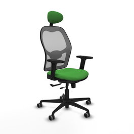 PIQUERAS Y CRESPO Silla de oficina Jorquera con mecanismo Sincro/Traslack, Verde y Gris