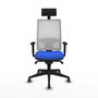 PIQUERAS Y CRESPO Silla de oficina Horna con mecanismo Sincro, Azul y Blanco