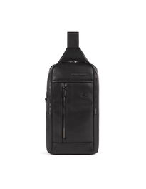 Monospalla, Cuero, Mochila de cuero, Negro, Bandolera mono, Para hombres, 19 x 32 x 8 cm