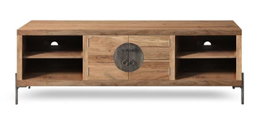 DKD Home Decor Mueble TV Oriental 40 x 62 x 175 cm Acacia y Metal