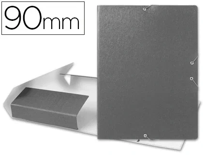 Liderpapel Carpeta para proyectos de cartón gofrado gris, lomo 90mm, tamaño folio Liderpapel Carpeta para proyectos de cartón gofrado gris, lomo 90mm, tamaño folio