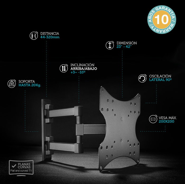 Holmios Soporte de TV con brazo 23 pulgadas Holmios Soporte de TV con brazo 23 pulgadas