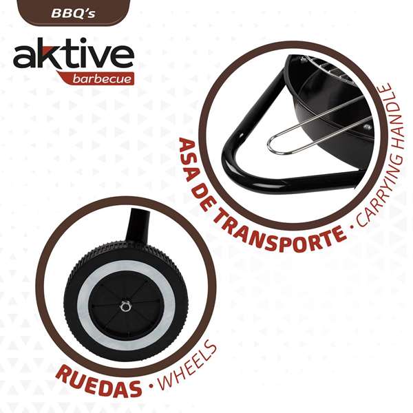 Aktive Barbacoa de Carbón Redonda 42x76.5 cm Aktive Barbacoa de Carbón Redonda 42x76.5 cm
